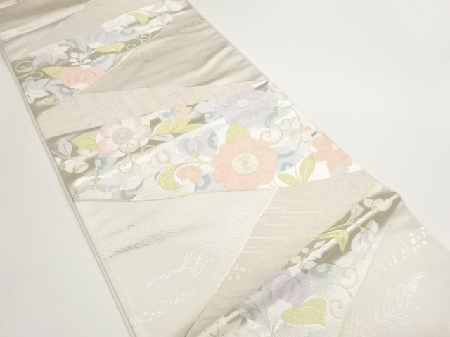 JAPANESE FUKURO OBI / WOVEN FLOWER ARABESQUE